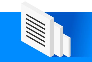 Ilustración en 3D de unos documentos sobre fondo azul marino